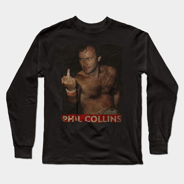 TEXTURE ART-Phil Collins - RETRO STYLE 1 Long Sleeve T-Shirt by ZiziVintage